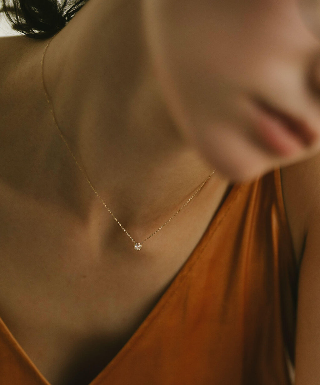 Dainty Round Diamond Necklace | ASTERI-VEGA