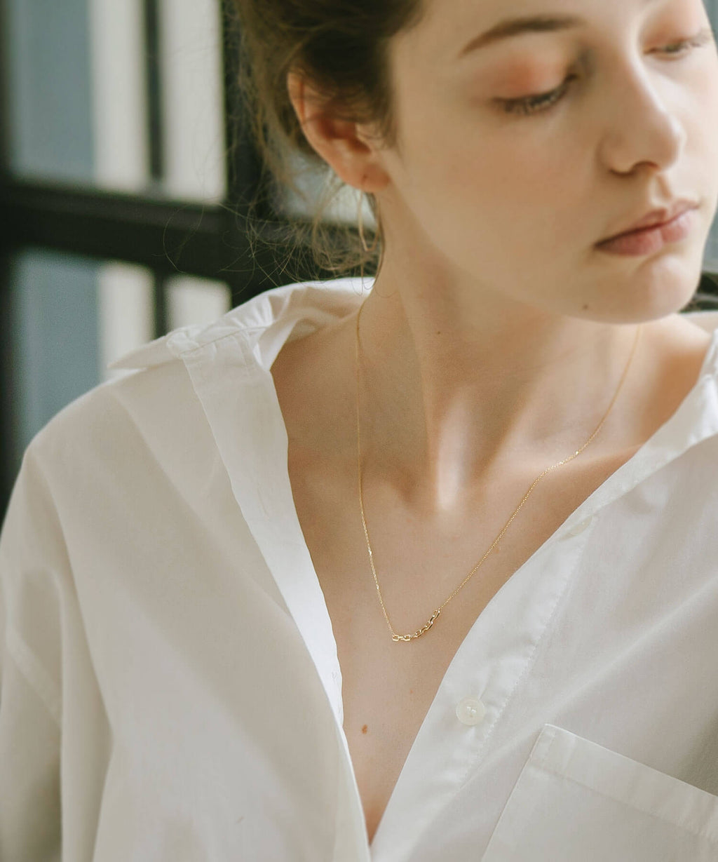 10K Gold Dainty Chain Link Necklace | KATENA