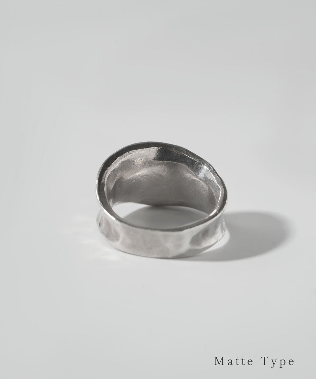 925 Sterling Silver Hammered Wide Ring | MOONU