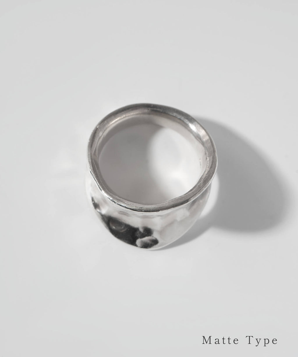 925 Sterling Silver Hammered Wide Ring | MOONU