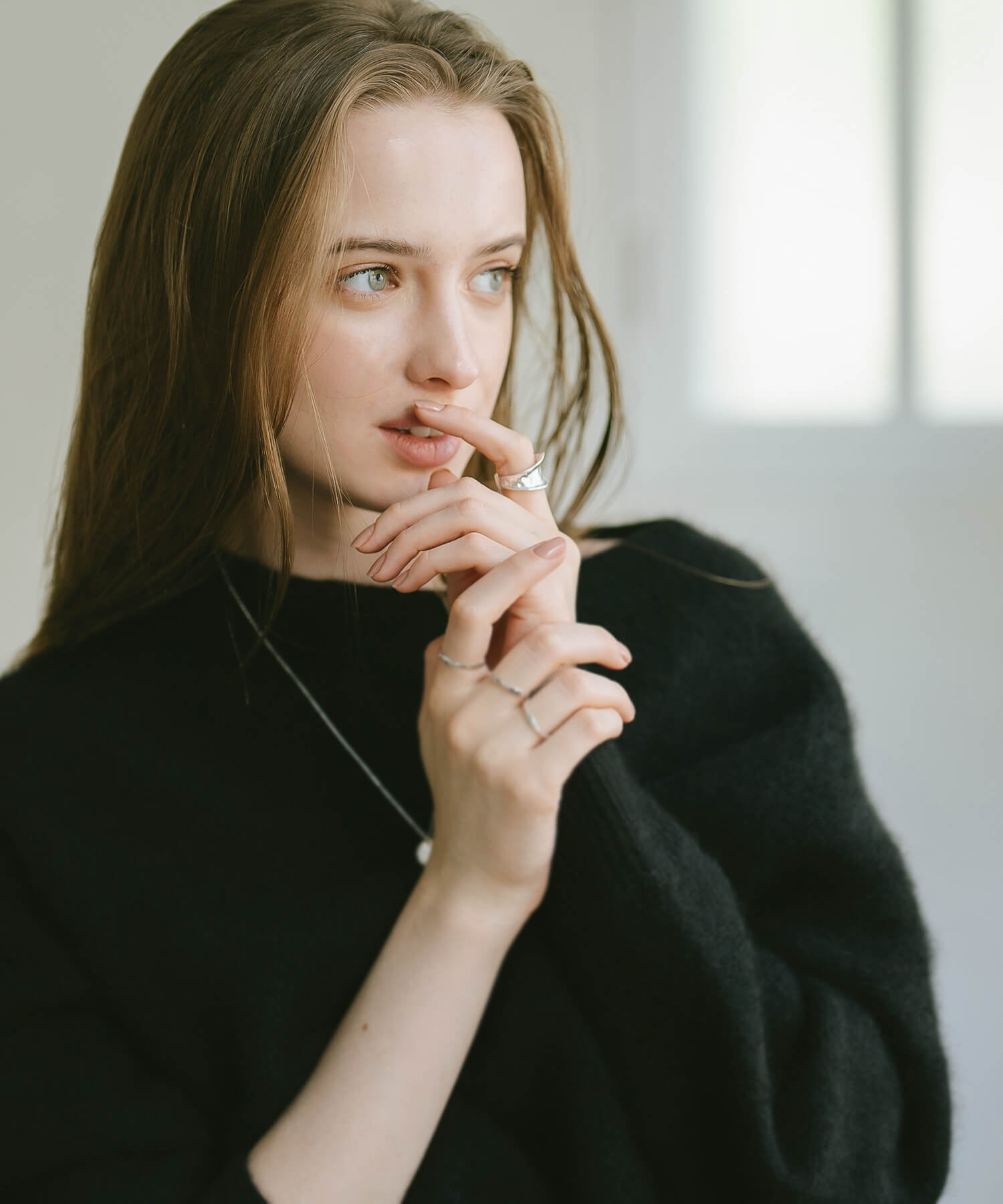 925 Sterling Silver Hammered Wide Ring | MOONU