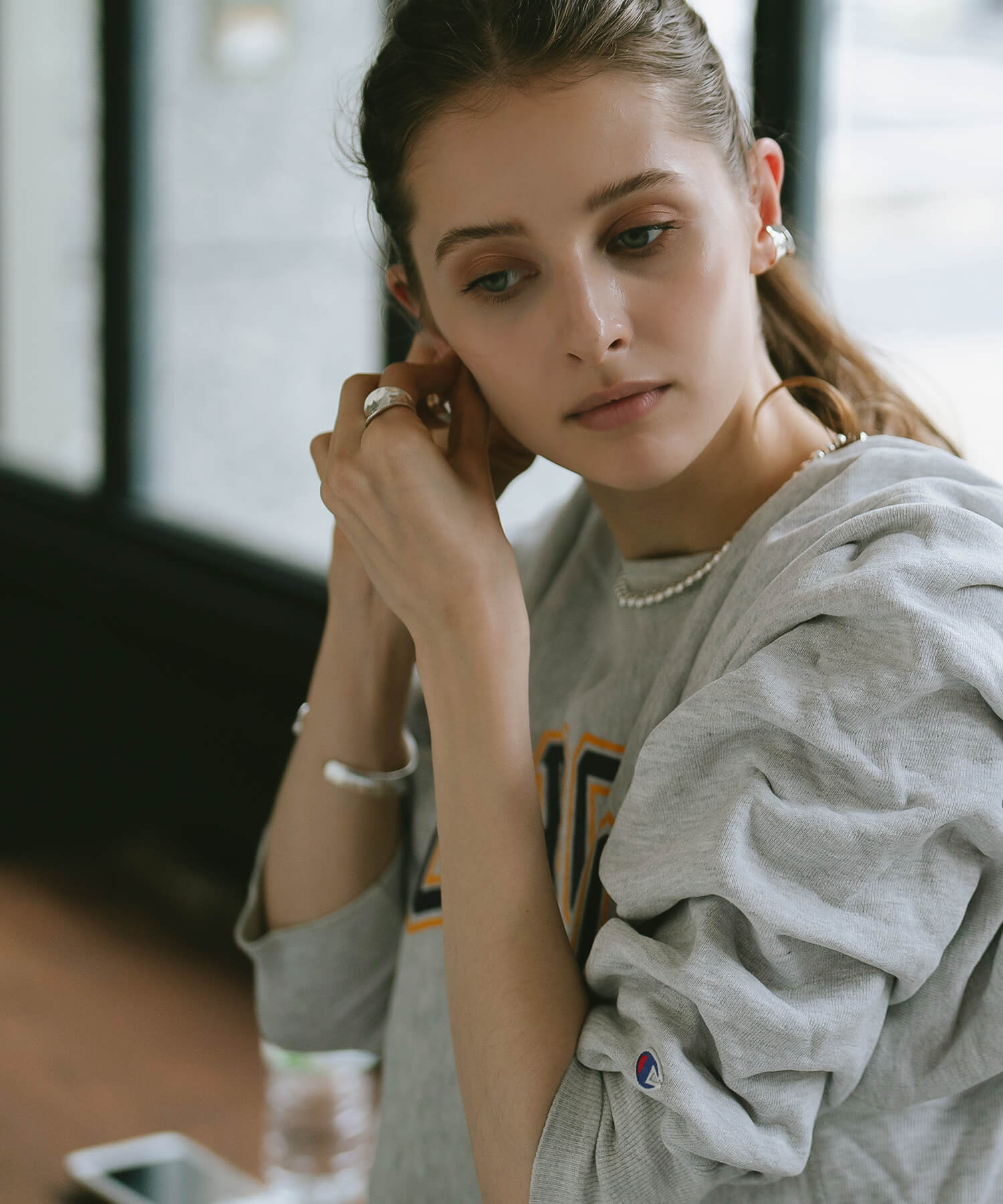 925 Sterling Silver Hammered Wide Ring | MOONU