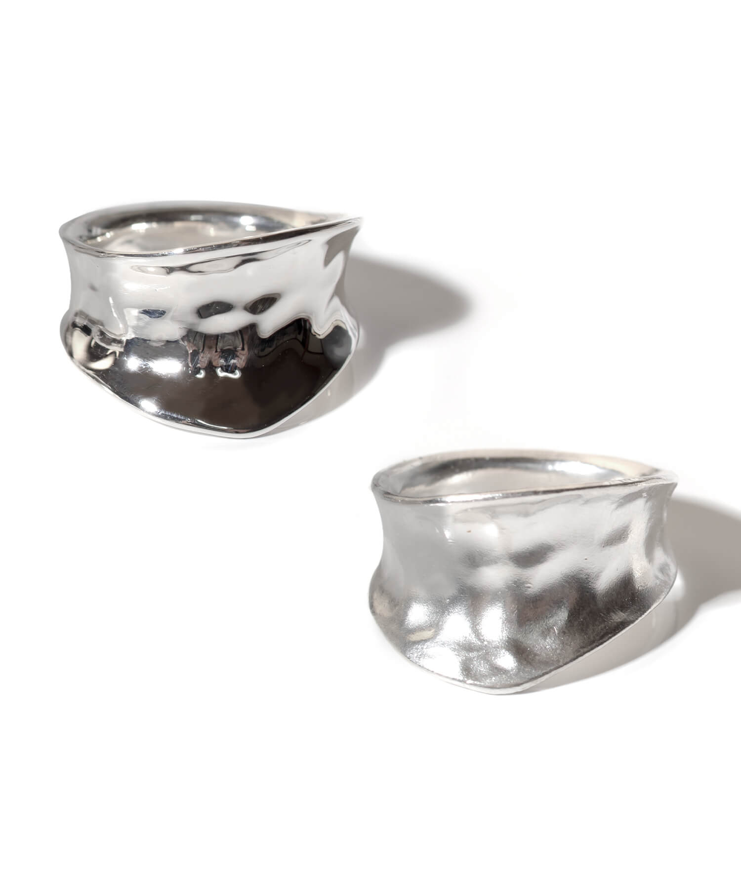 925 Sterling Silver Hammered Wide Ring | MOONU