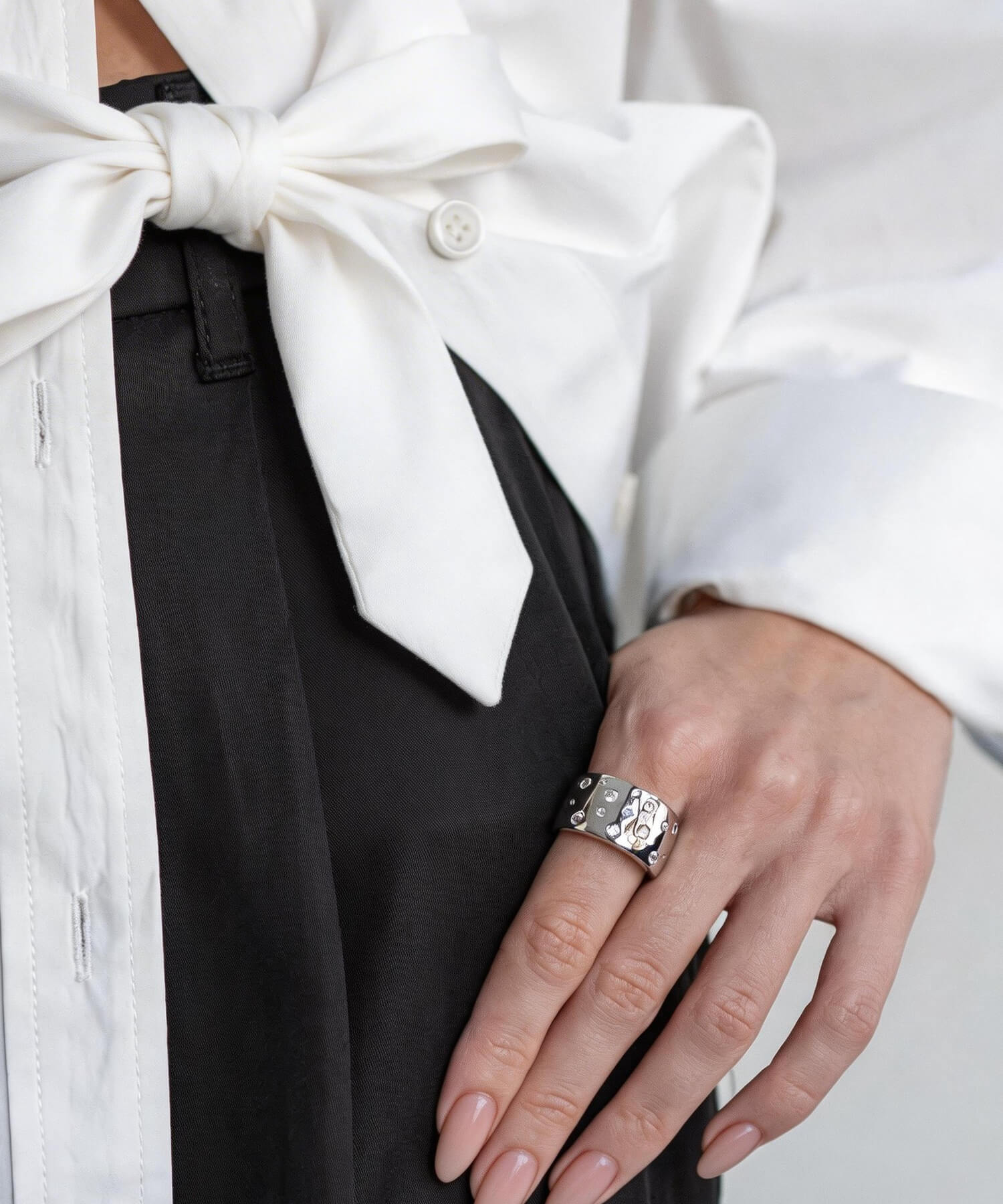 925 Sterling Silver Glint Wide Ring | MORANA