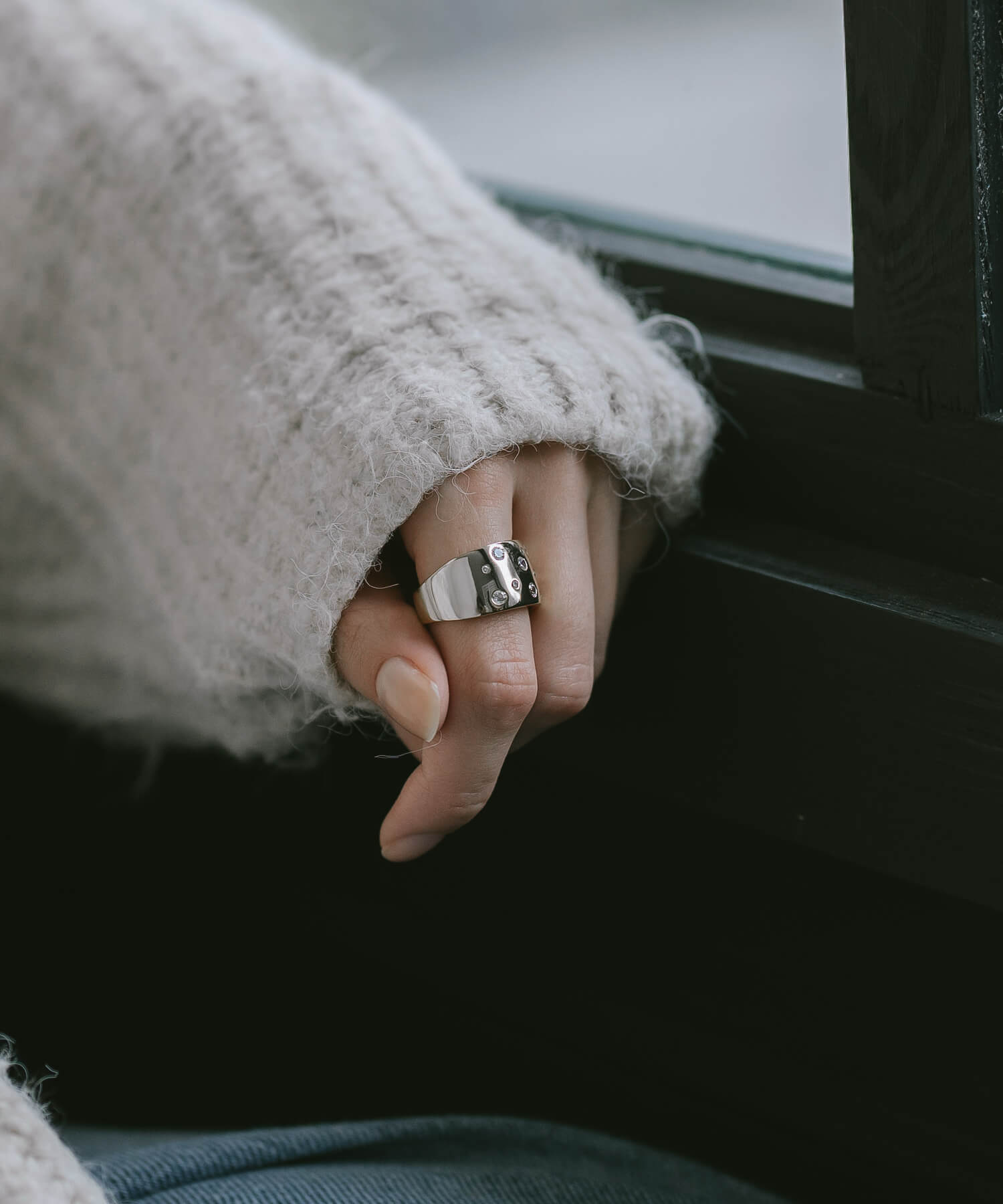 925 Sterling Silver Glint Wide Ring | MORANA