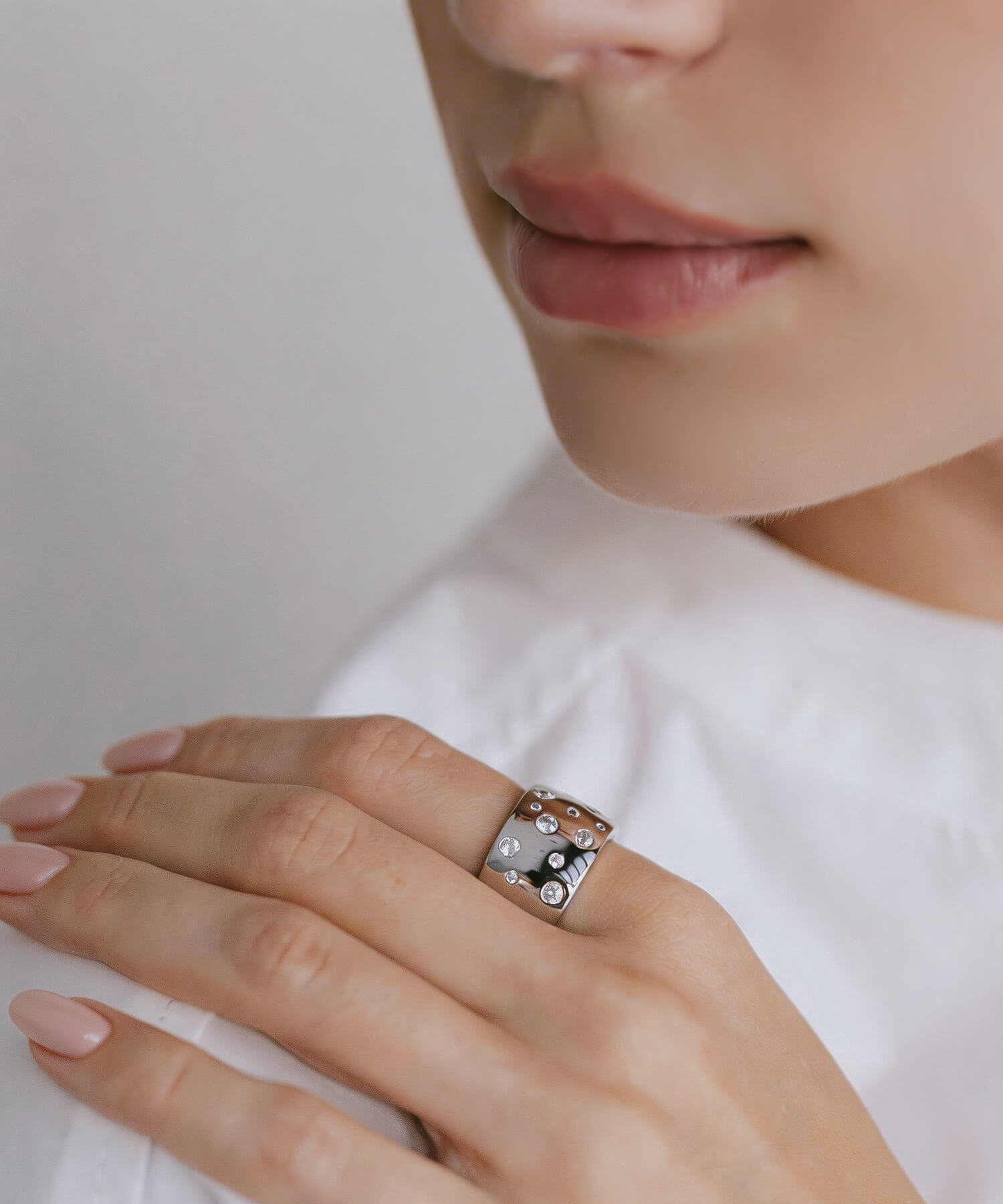 925 Sterling Silver Glint Wide Ring | MORANA