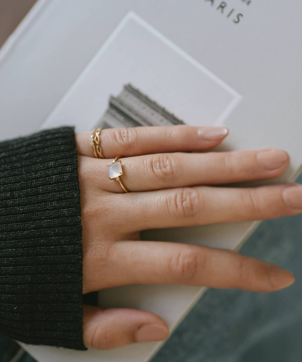 Ops 2 Rings Square Shape Gemstone Ring | Ops. – Ops. Jewelry