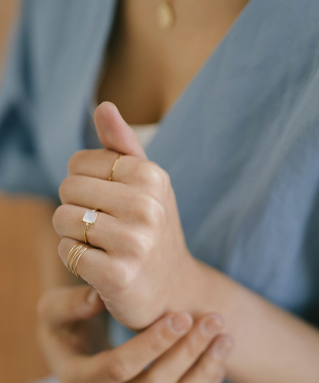 Square Shape Gemstone Ring | TETRA-NOLL