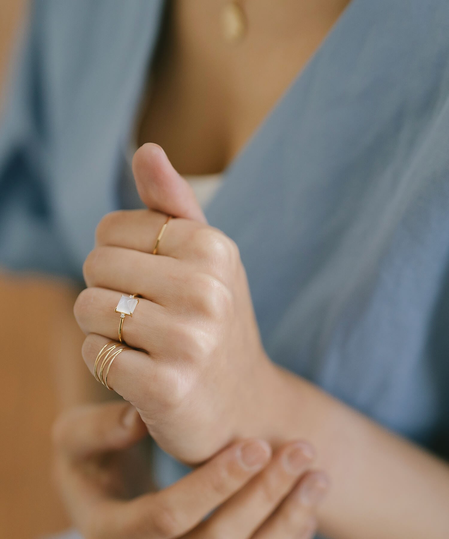 Square Shape Gemstone Ring | TETRA-NOLL