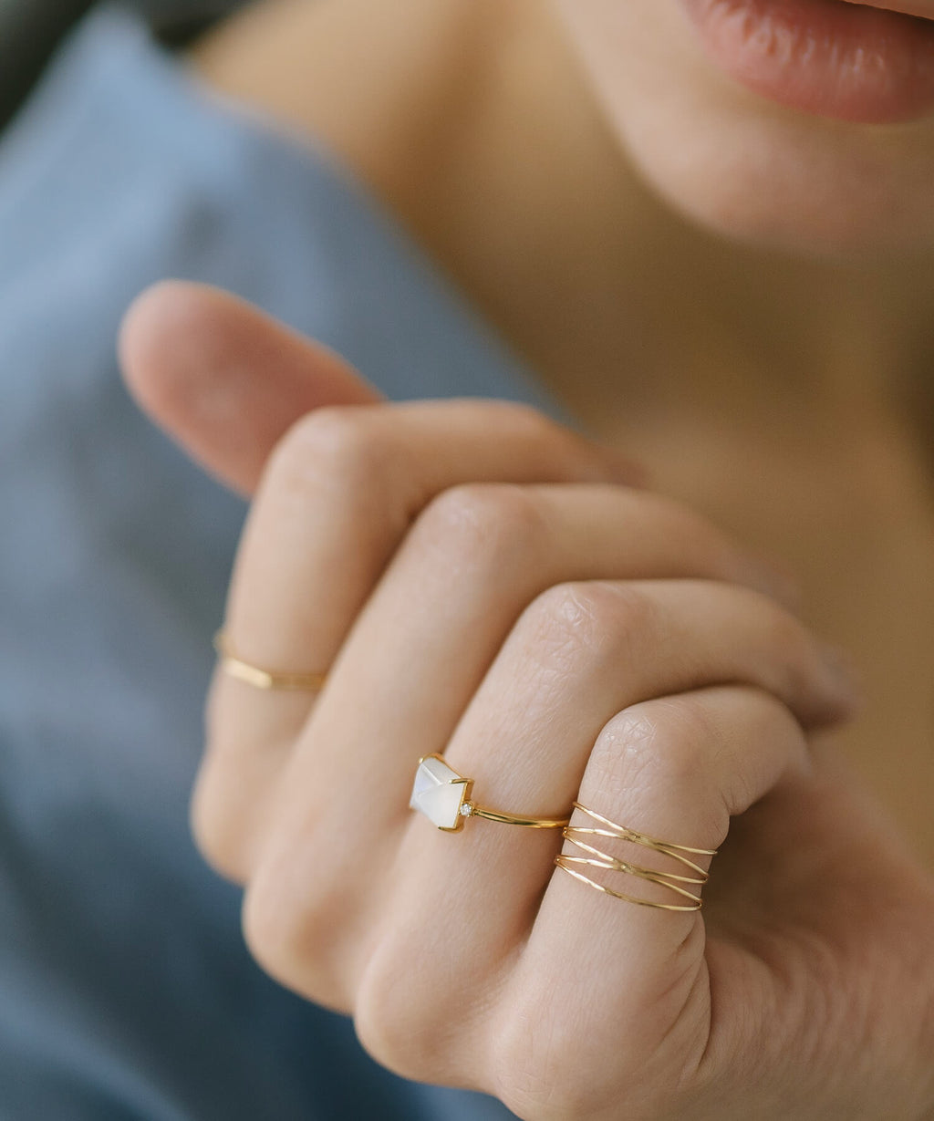 Ops 2 Rings Square Shape Gemstone Ring | Ops. – Ops. Jewelry