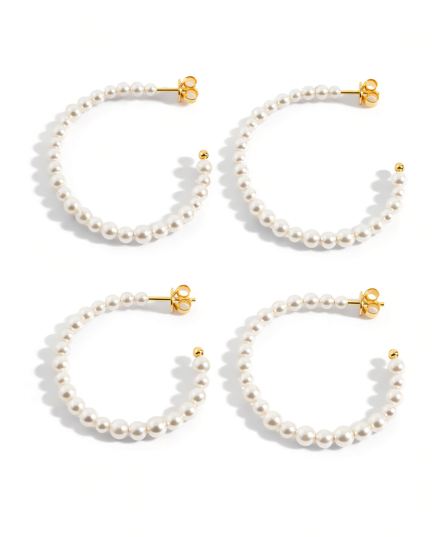 18K Gold Plated Sterling Silver Aperta Pearl Hoop Earrings | MUNE