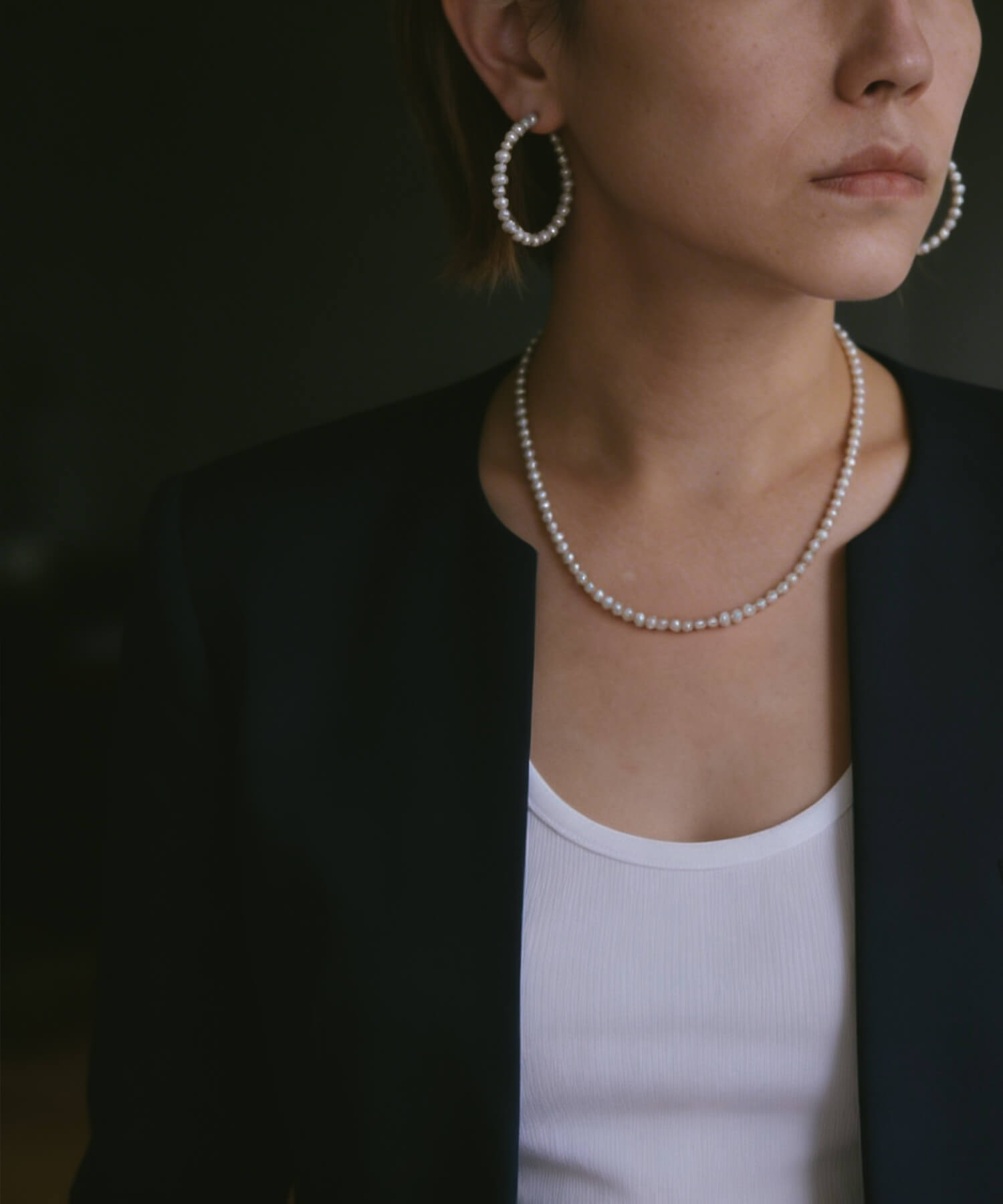 18K Gold Plated Sterling Silver Aperta Pearl Hoop Earrings | MUNE