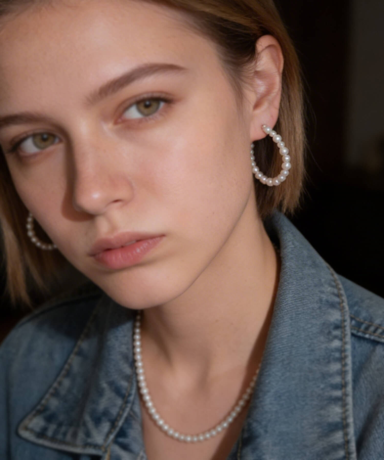 18K Gold Plated Sterling Silver Aperta Pearl Hoop Earrings | MUNE