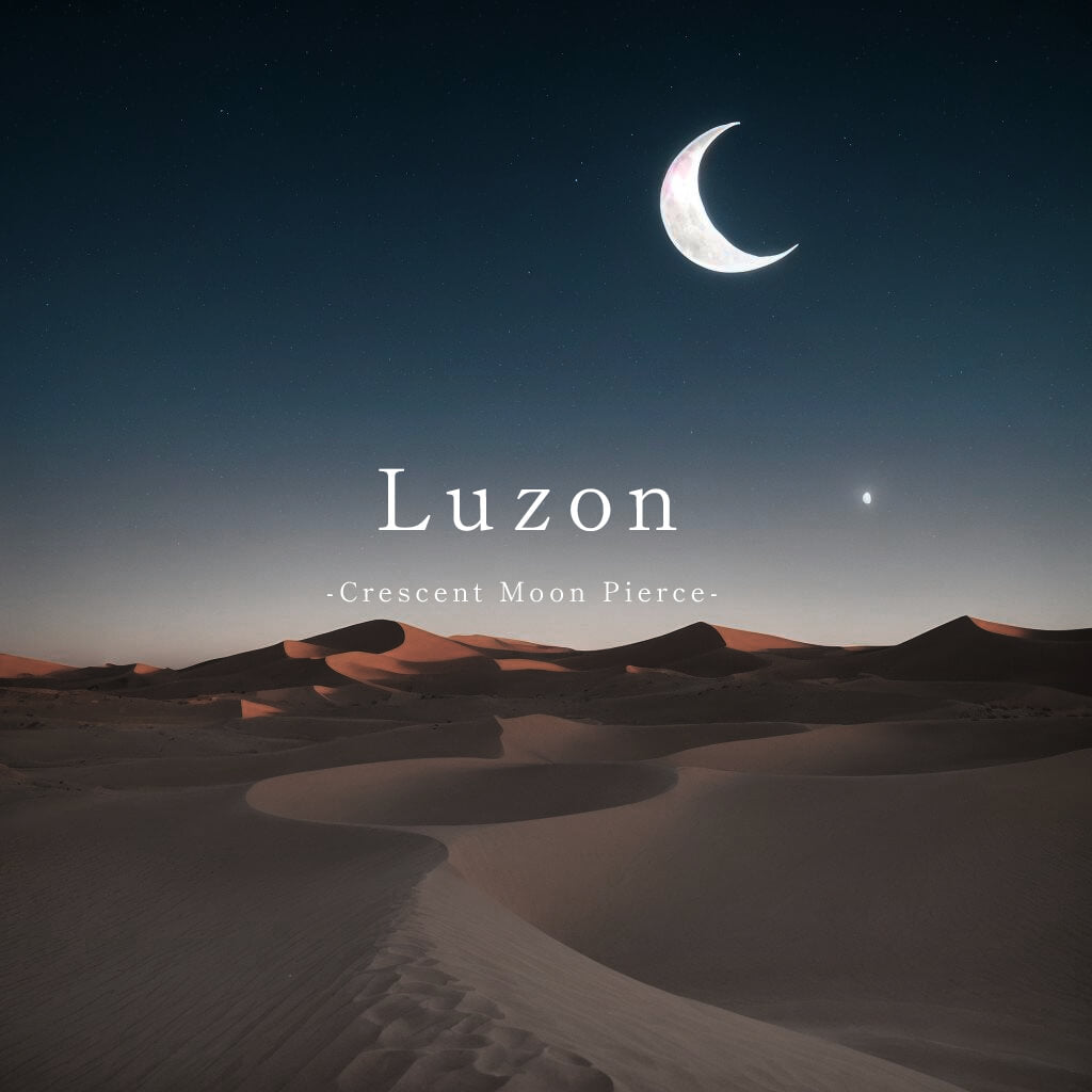 18K Harf Moon Stud Earrings | LUZON