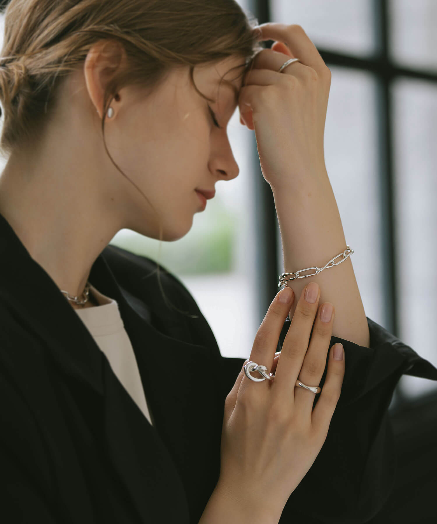 18K Gold Plated Sterling Silver Twisted Link Chain Toggle Bracelet | NERIO