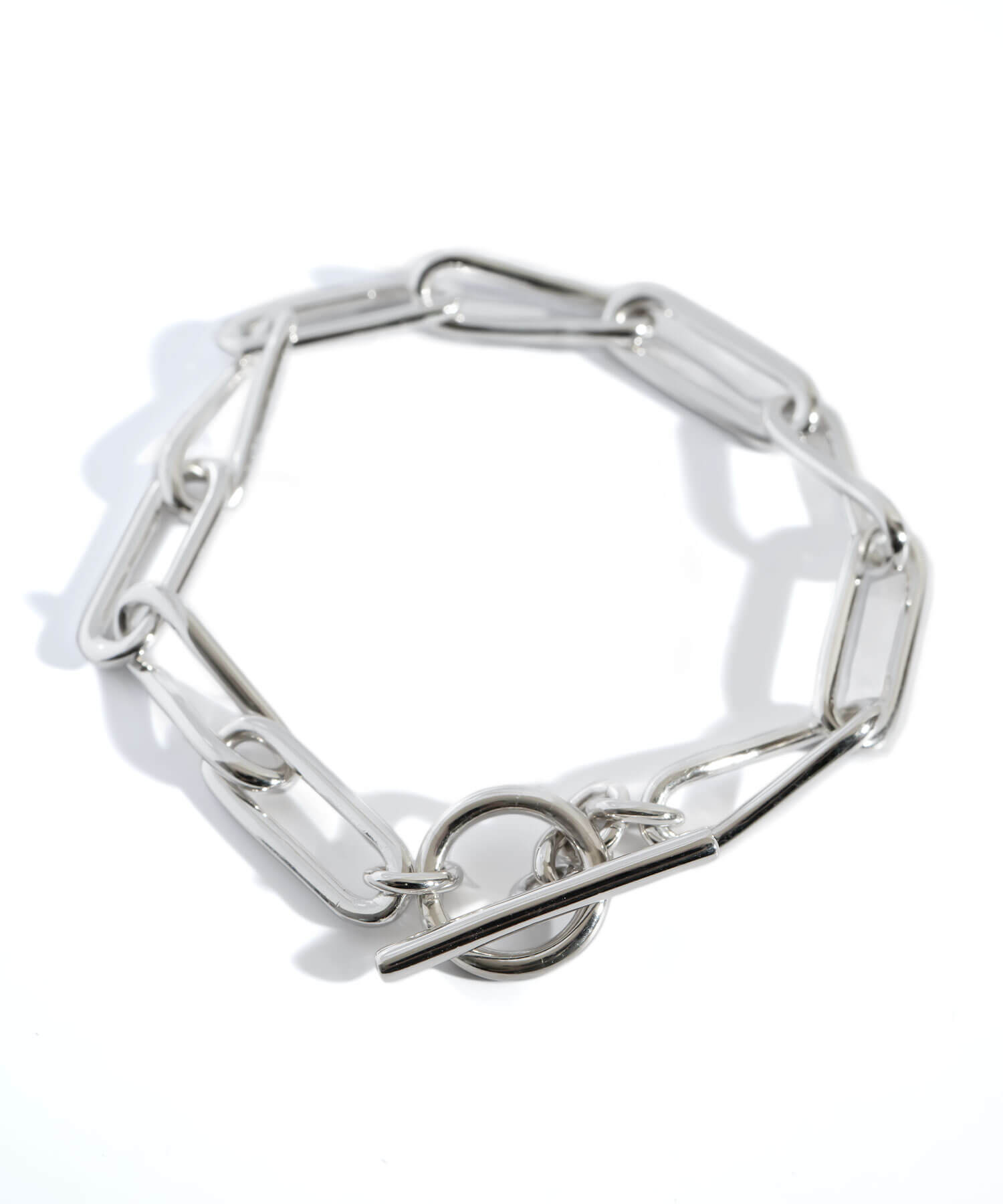 18K Gold Plated Sterling Silver Twisted Link Chain Toggle Bracelet | NERIO