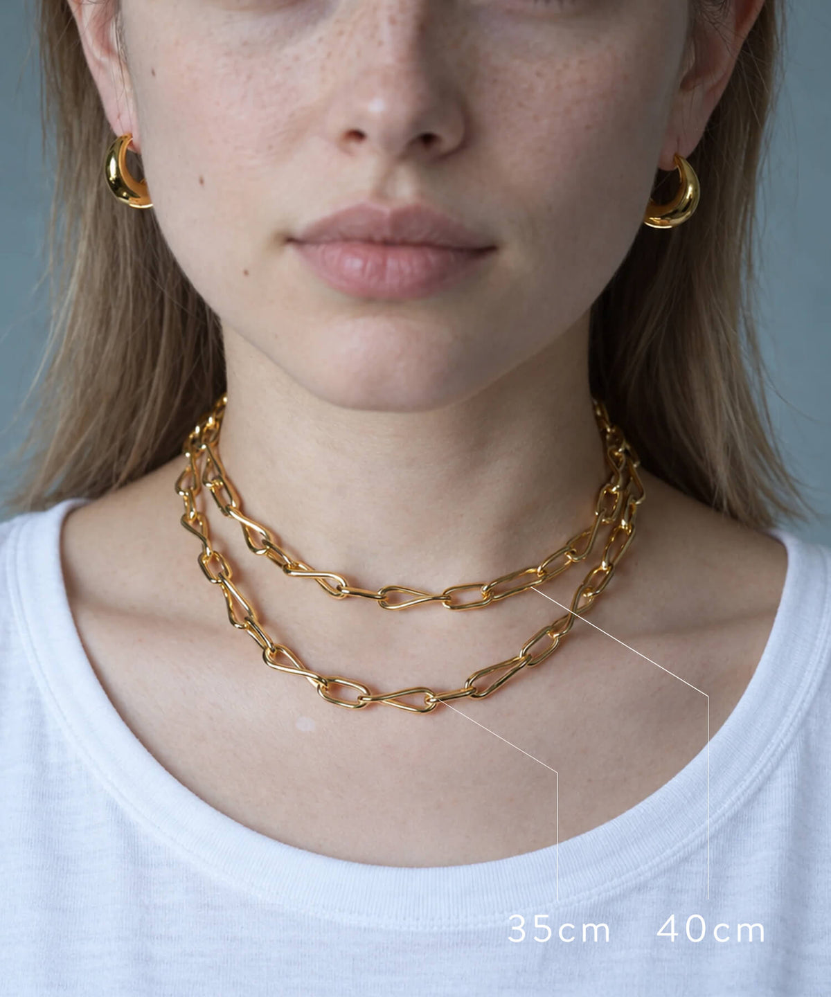 Sterling silver dual flow chain choker necklace | NERIO