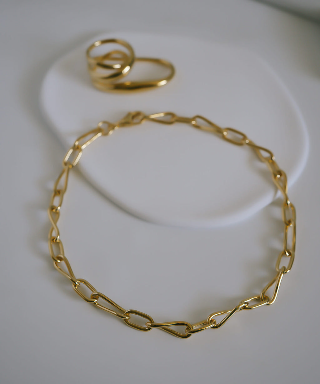 18K Gold Plated Sterling Silver Dual Flow Choker Necklace | NERIO