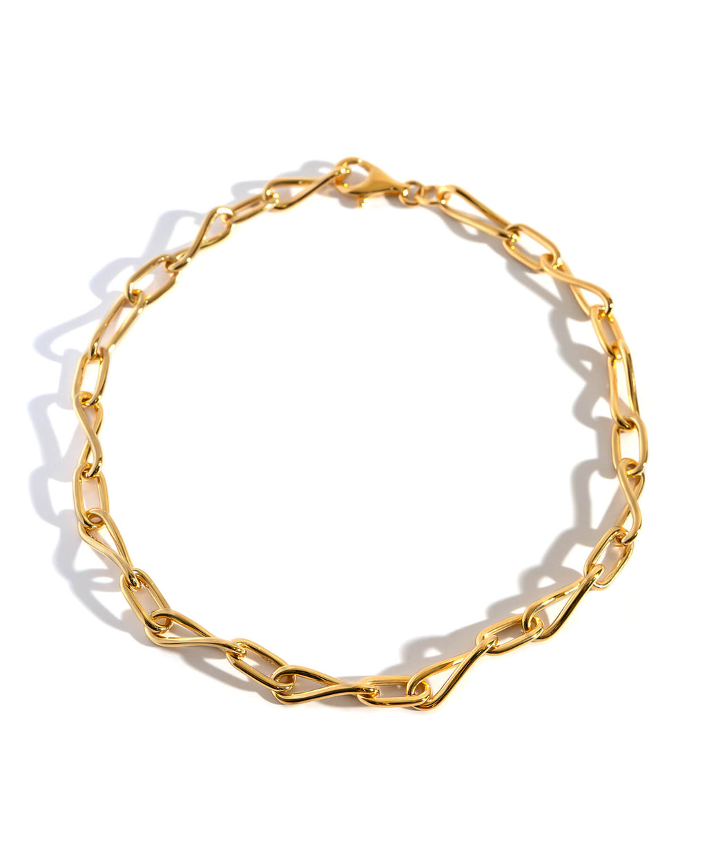 18K Gold Plated Sterling Silver Dual Flow Choker Necklace | NERIO