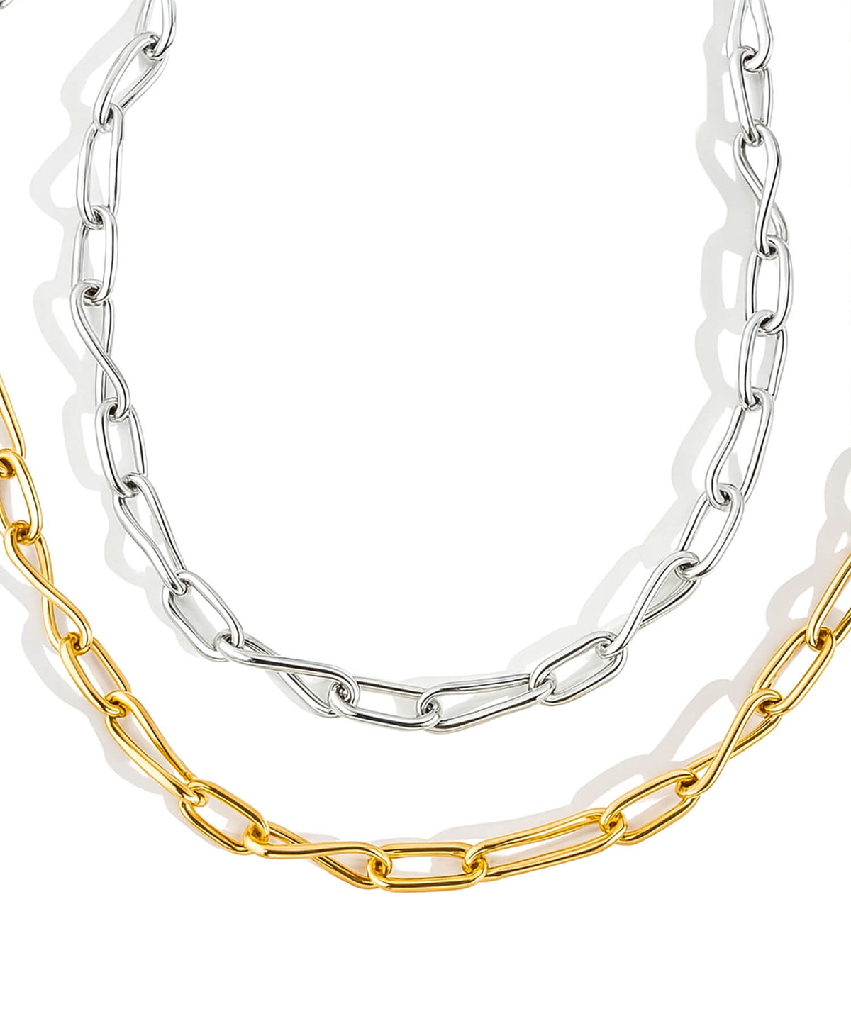 Sterling silver dual flow chain choker necklace | NERIO