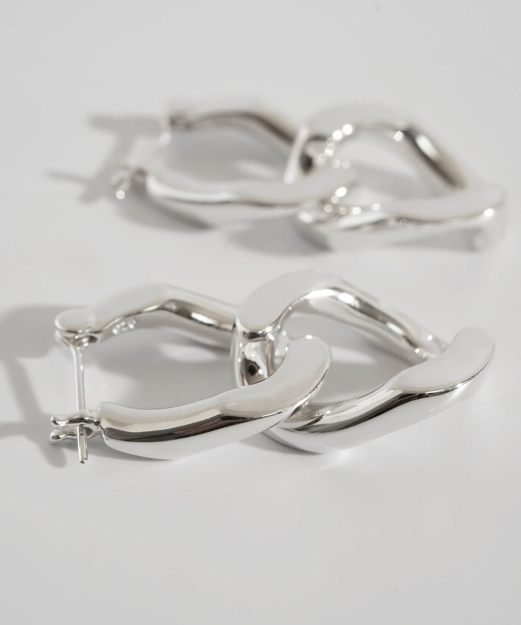 18K Gold Plated Sterling Silver Cunkey Chain Earrings | NEVIEN