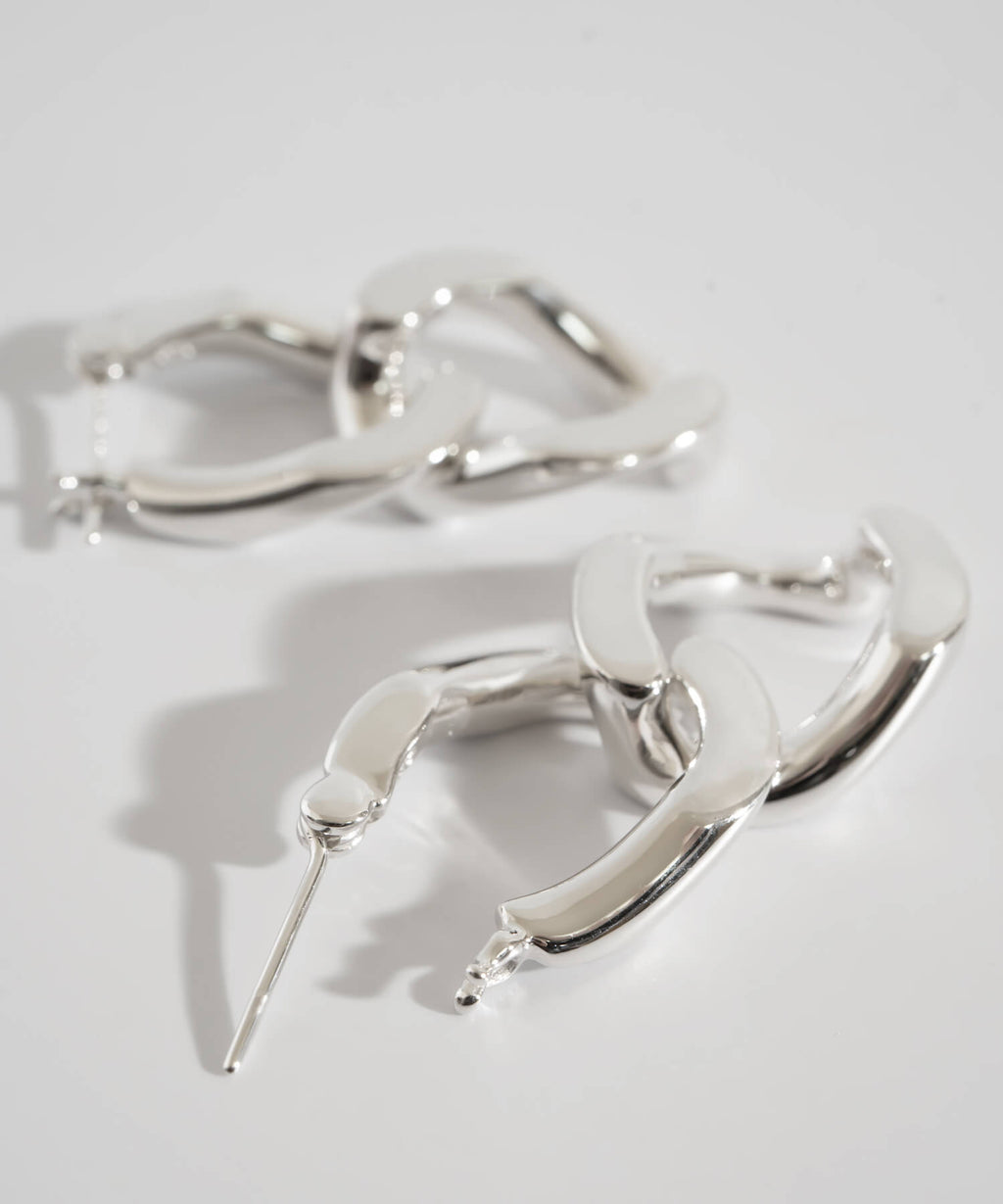 18K Gold Plated Sterling Silver Cunkey Chain Earrings | NEVIEN