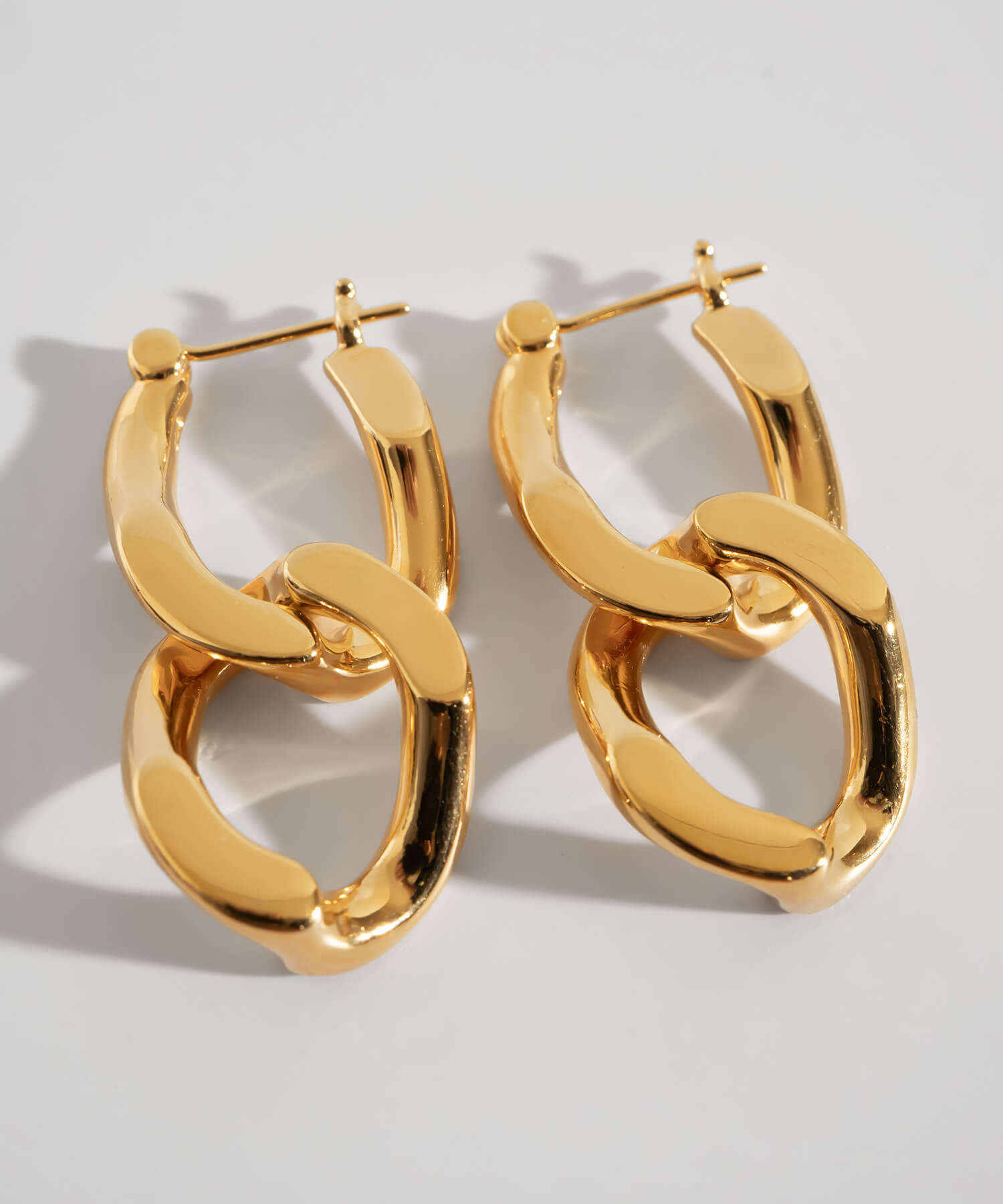 18K Gold Plated Sterling Silver Cunkey Chain Earrings | NEVIEN