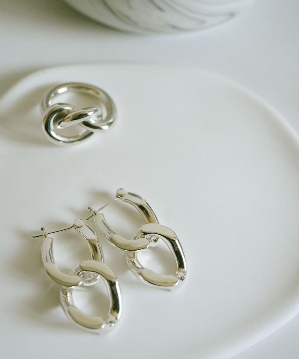 18K Gold Plated Sterling Silver Cunkey Chain Earrings | NEVIEN