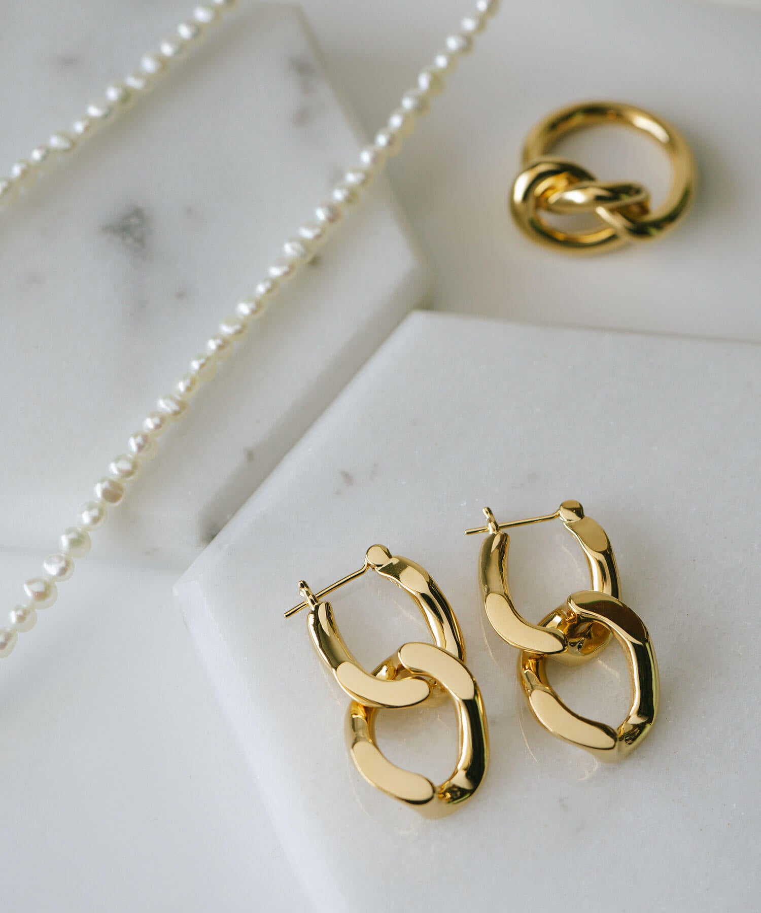 18K Gold Plated Sterling Silver Cunkey Chain Earrings | NEVIEN