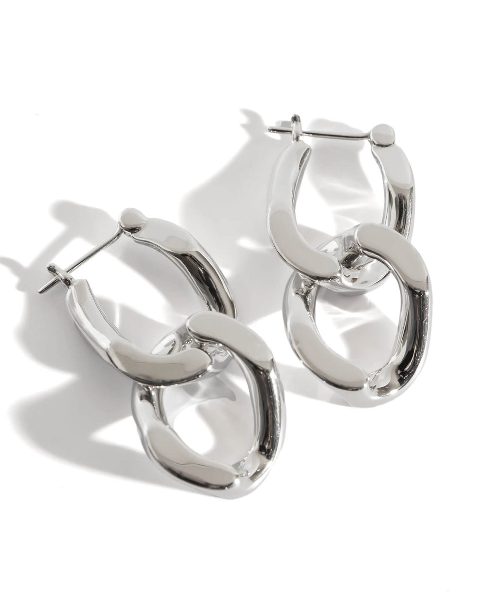 18K Gold Plated Sterling Silver Cunkey Chain Earrings | NEVIEN