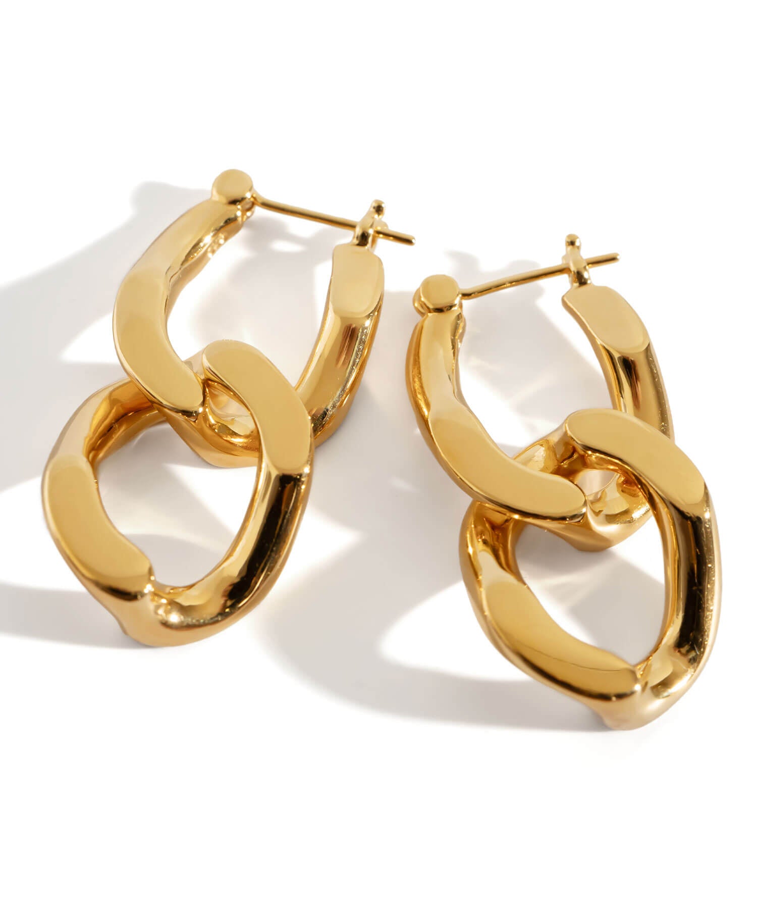 18K Gold Plated Sterling Silver Cunkey Chain Earrings | NEVIEN