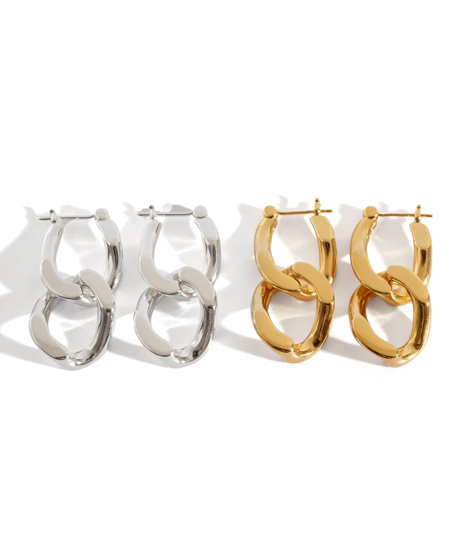 18K Gold Plated Sterling Silver Cunkey Chain Earrings | NEVIEN