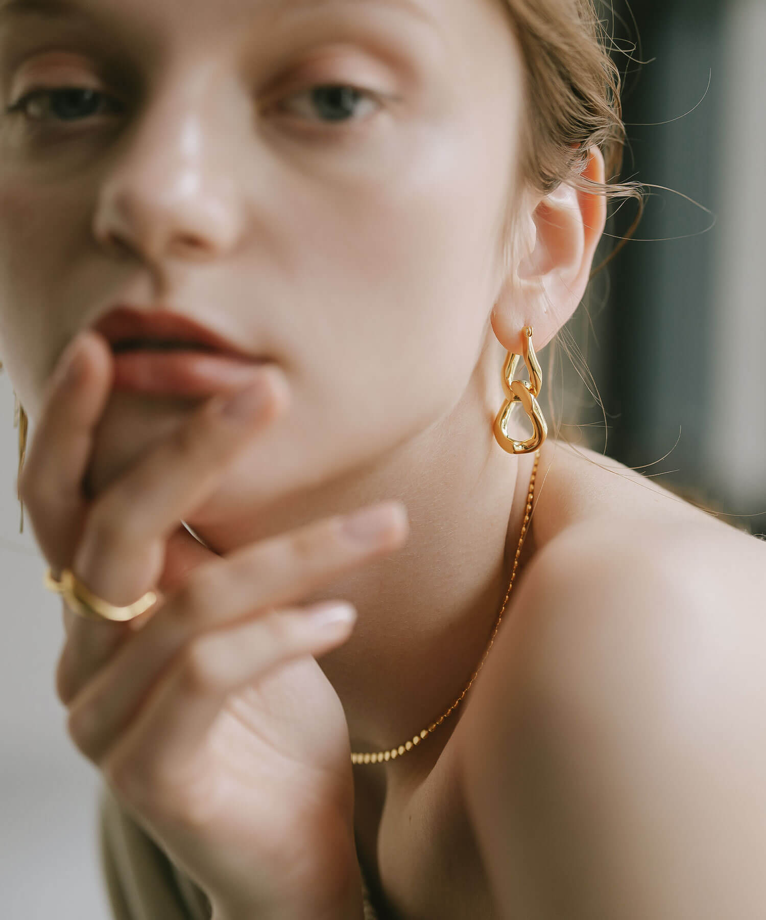 18K Gold Plated Sterling Silver Cunkey Chain Earrings | NEVIEN