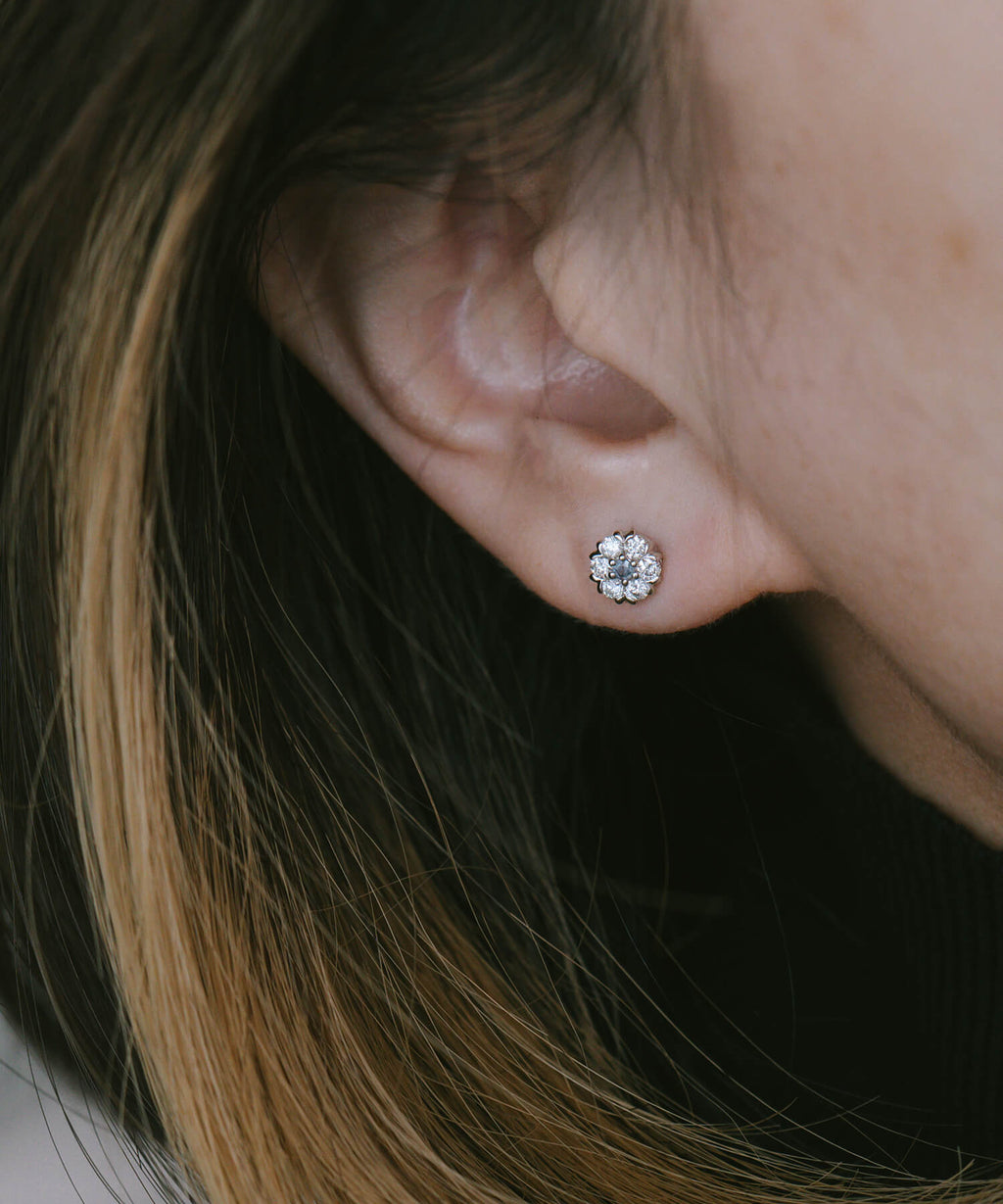 Aura Floral Diamond Earrings | NOELCA