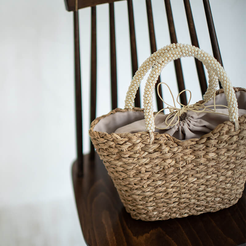 Pearl Handle Basket Bag | NOVALE