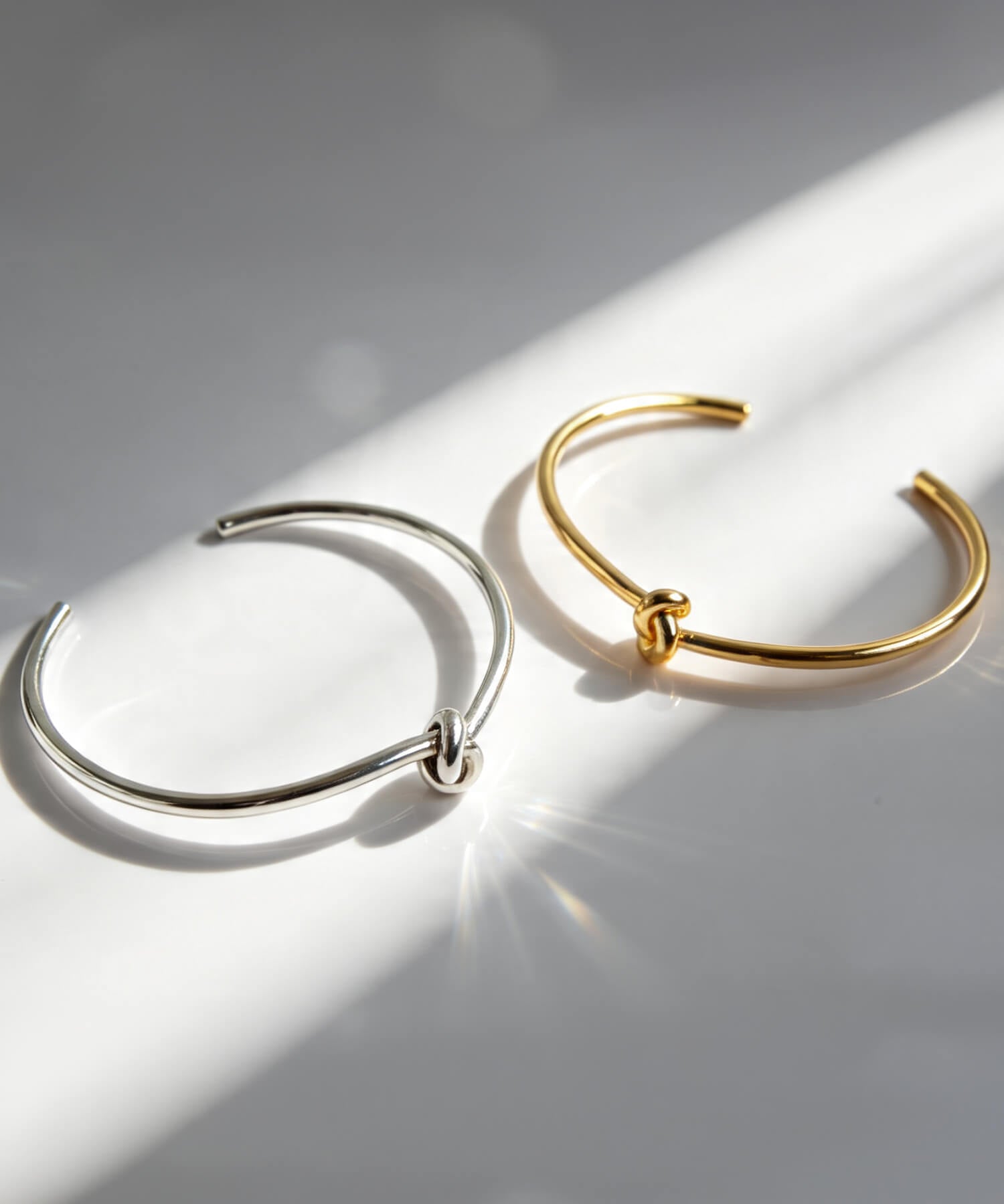 18K Gold Plated Sterling Silver Tight Knot Bangle | OBLIGA