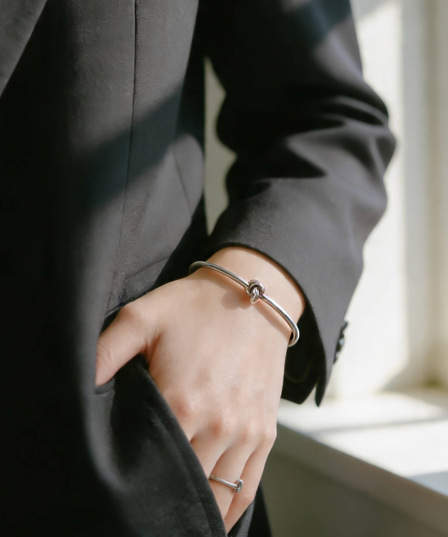 18K Gold Plated Sterling Silver Tight Knot Bangle | OBLIGA