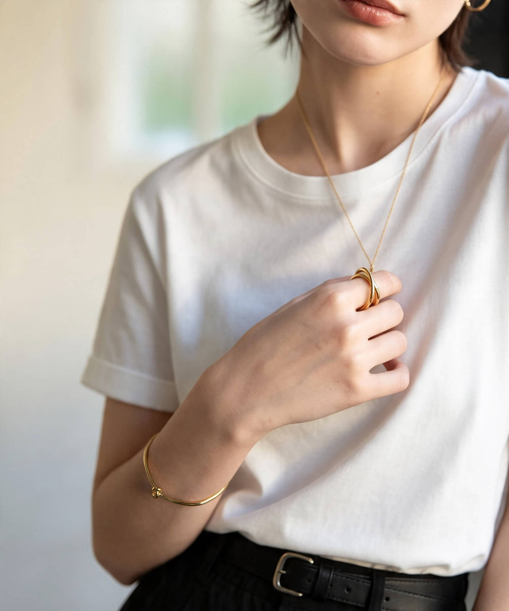 18K Gold Plated Sterling Silver Tight Knot Bangle | OBLIGA