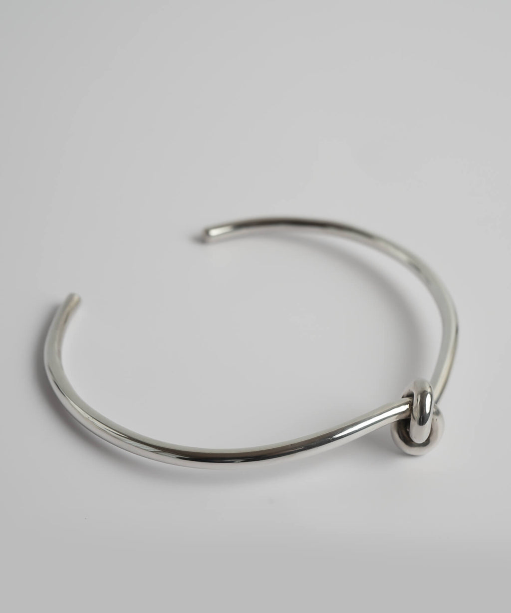 18K Gold Plated Sterling Silver Tight Knot Bangle | OBLIGA