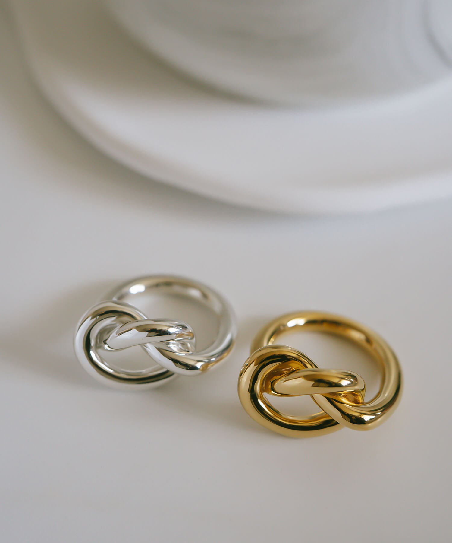 18K Gold Plated Sterling Silver Knot Ring | OBLIGA