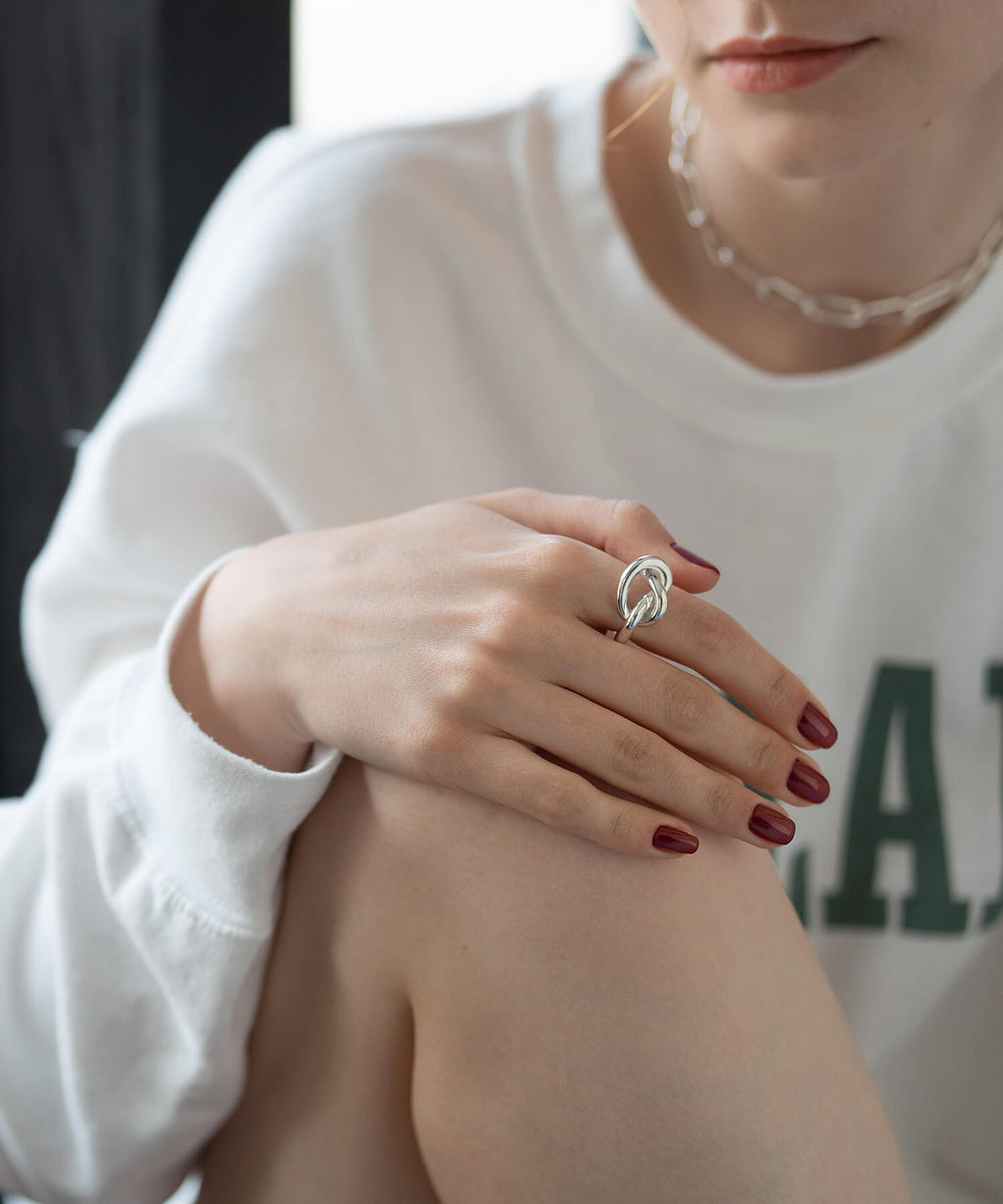 18K Gold Plated Sterling Silver Knot Ring | OBLIGA