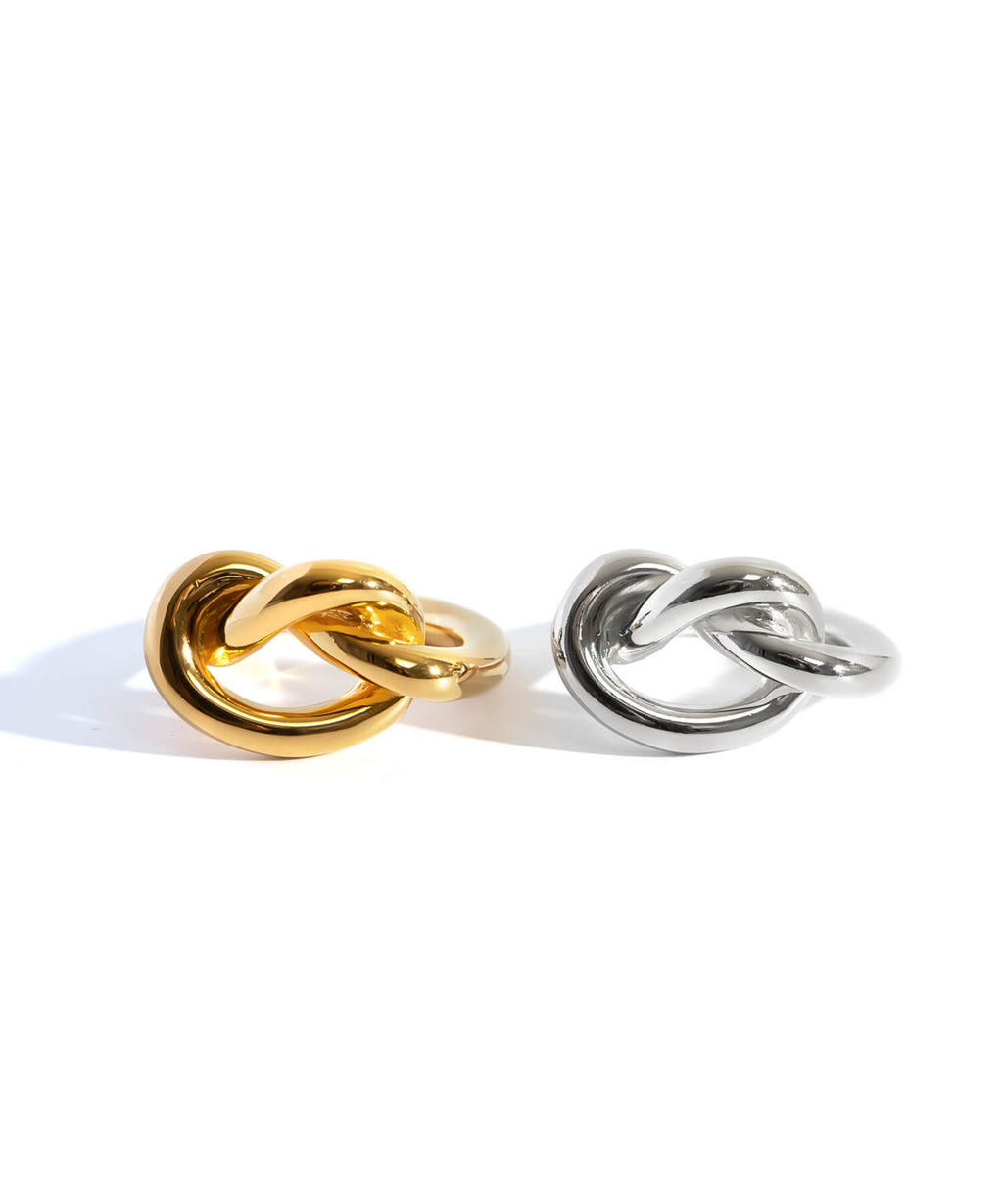 18K Gold Plated Sterling Silver Knot Ring | OBLIGA