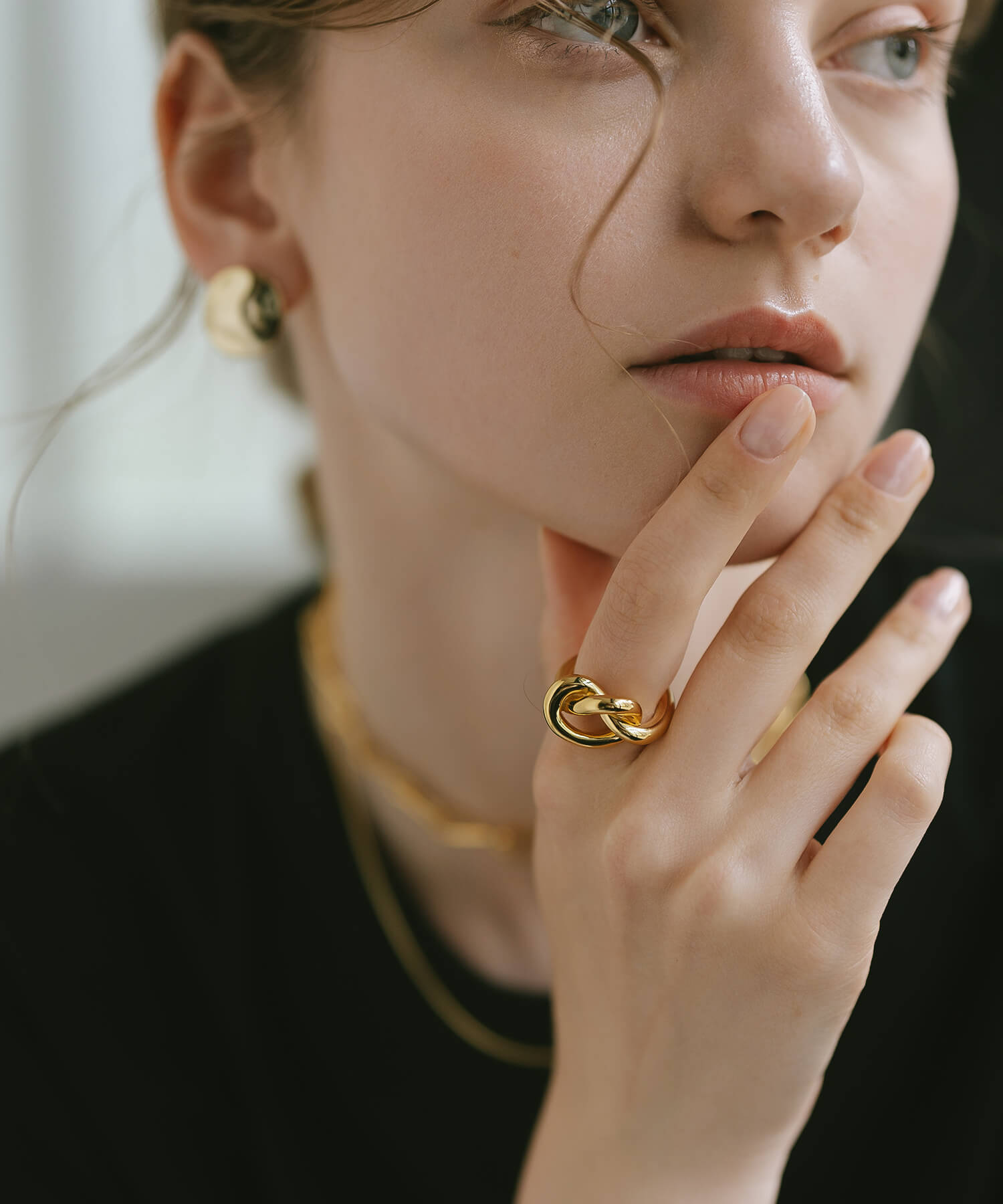 18K Gold Plated Sterling Silver Knot Ring | OBLIGA