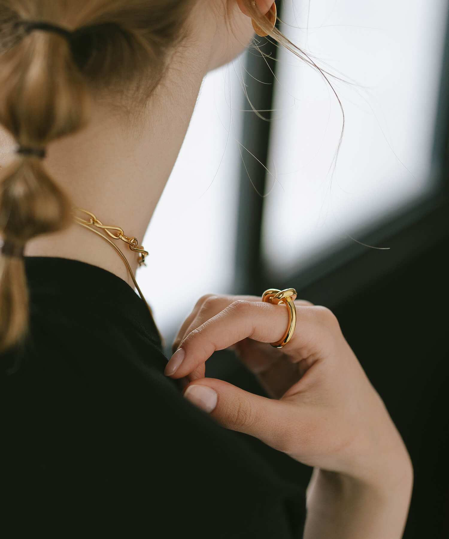 18K Gold Plated Sterling Silver Knot Ring | OBLIGA