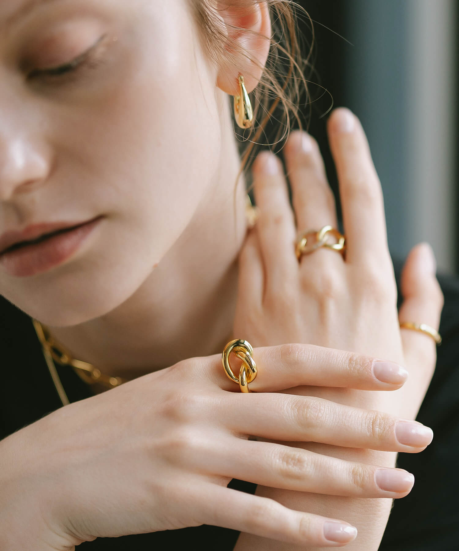 18K Gold Plated Sterling Silver Knot Ring | OBLIGA