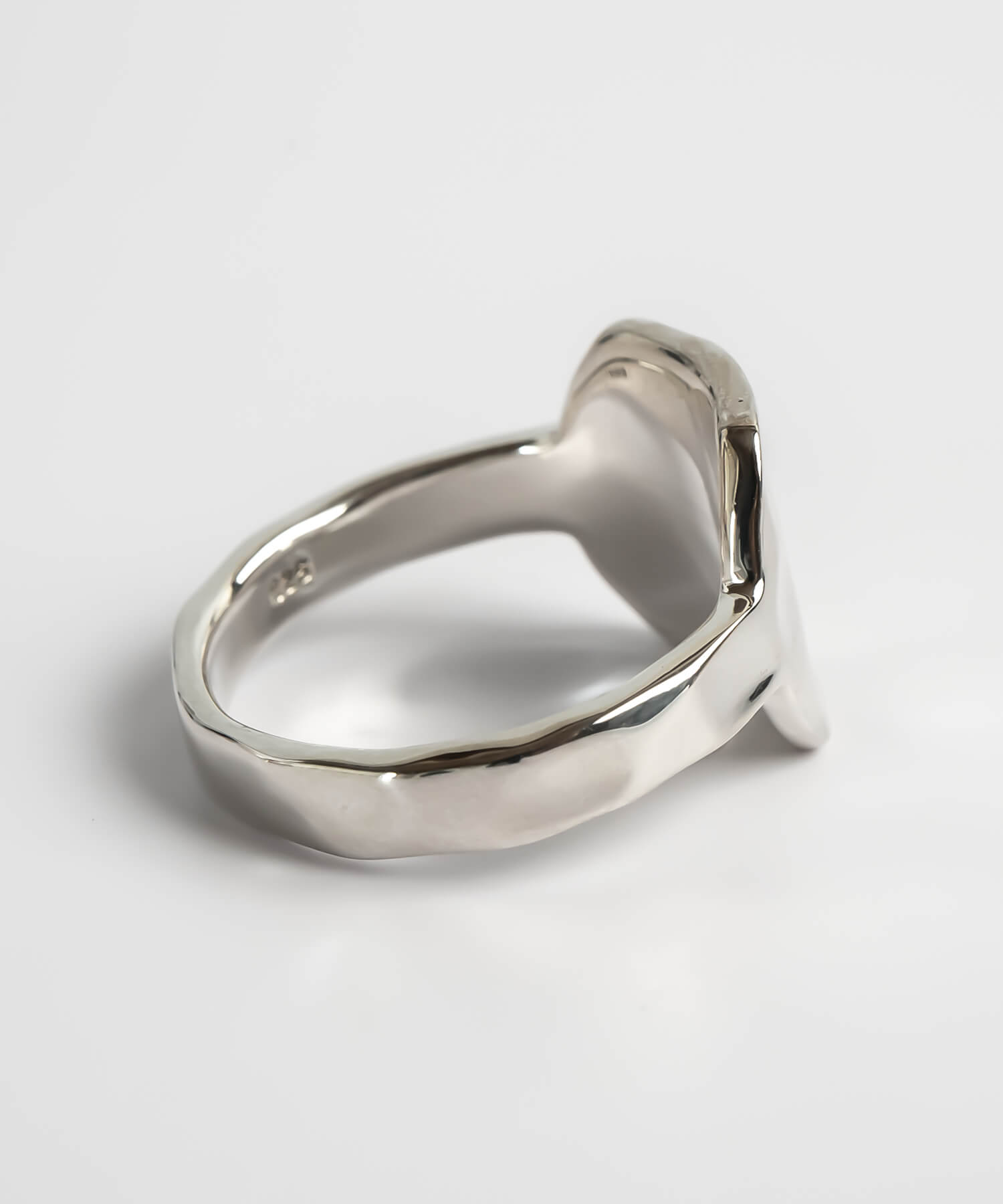 18K Gold Plated Sterling Silver Hammer Finish Flat Ring | OLIEOLIE