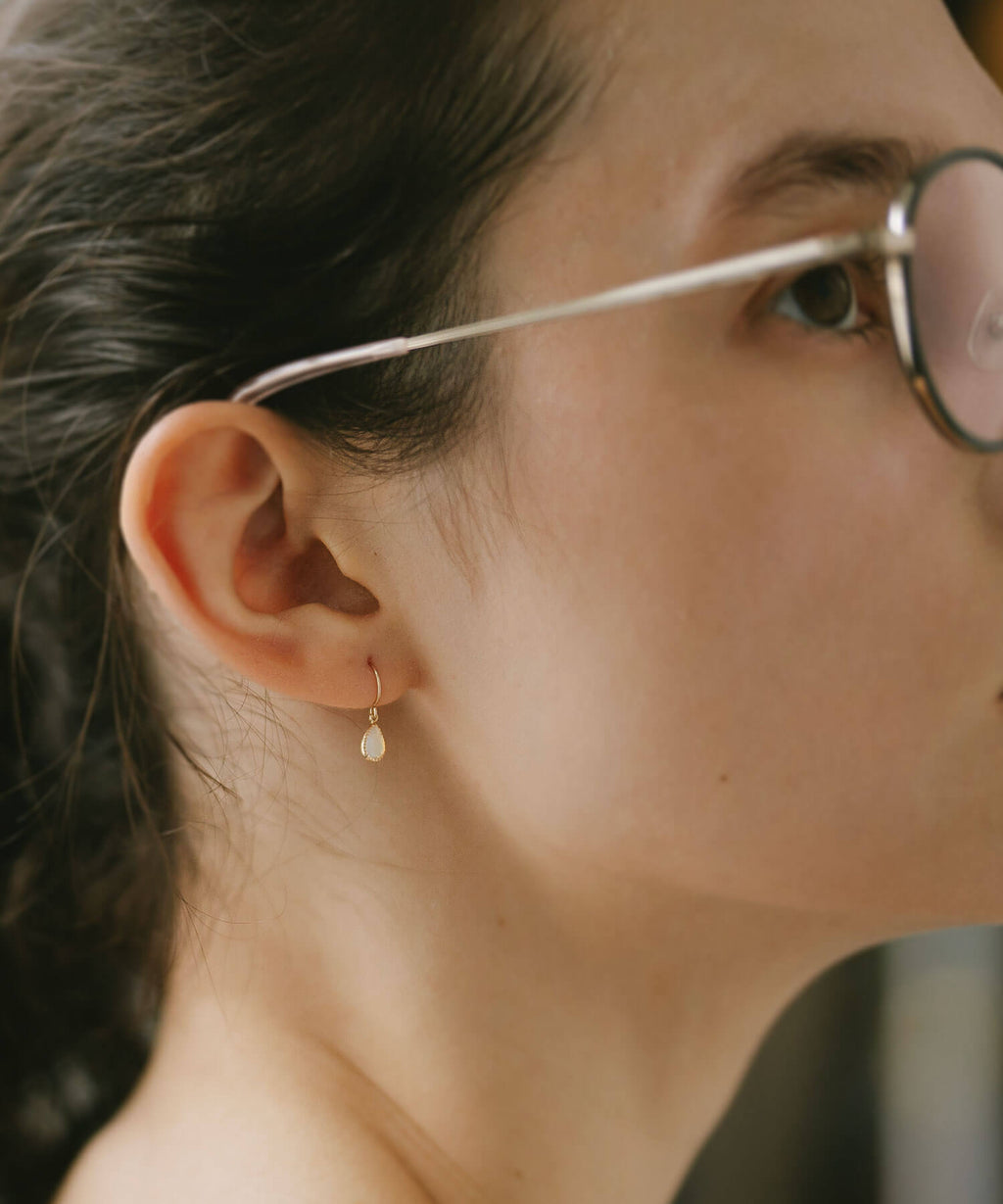 10K Gold Gemstone Tear Drop Earring | TERRA-SOLZE