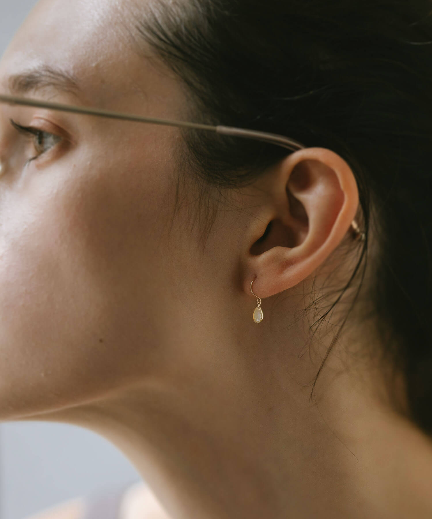 10K Gold Gemstone Tear Drop Earring | TERRA-SOLZE