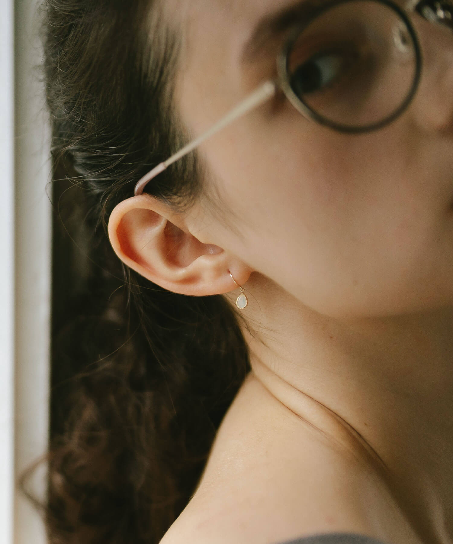 10K Gold Gemstone Tear Drop Earring | TERRA-SOLZE