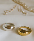 18K Gold Plated Sterling Silver Dome Ring | ORIFAR